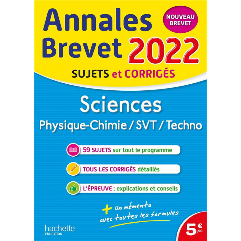 Annales Brevet : Sciences : Physique-chimie, SVT, Techno - Sujets Et ...