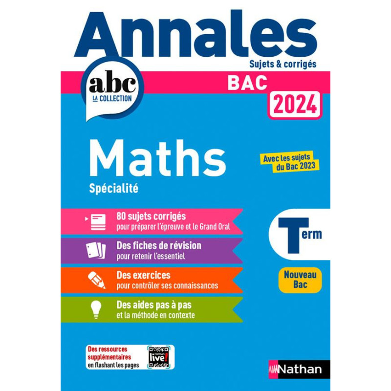 Annales Abc Du Bac Sujets And Corrigés Mathématiques Terminale édition 2024 